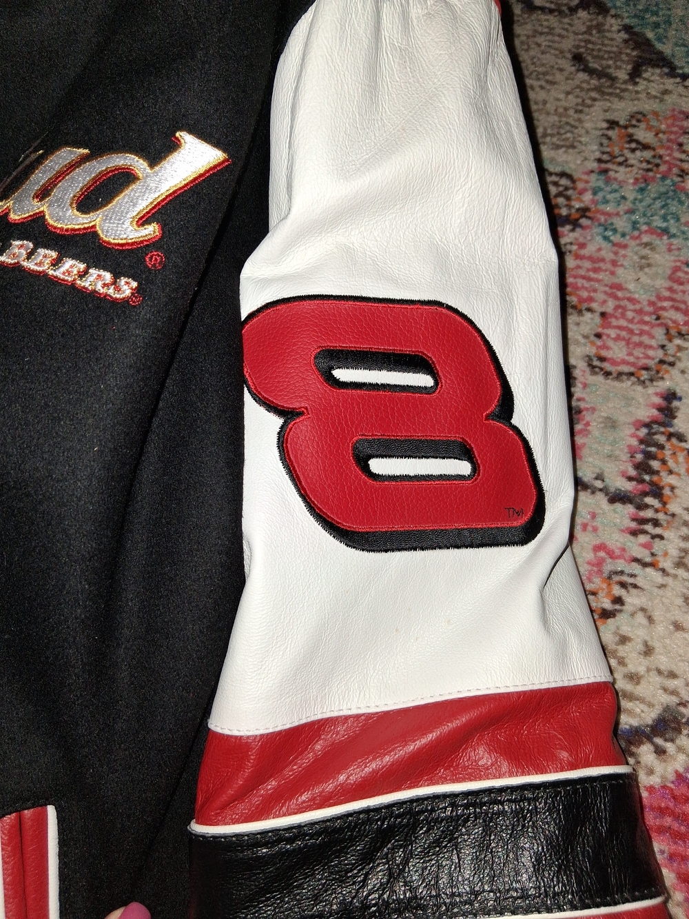 Black Budweiser Racing Bomber Jacket - Picture 4 of 6